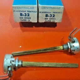 2 PCS Centralab B-32 Switch - 50K Ohms - Taper C2 - Brass Potentiometer